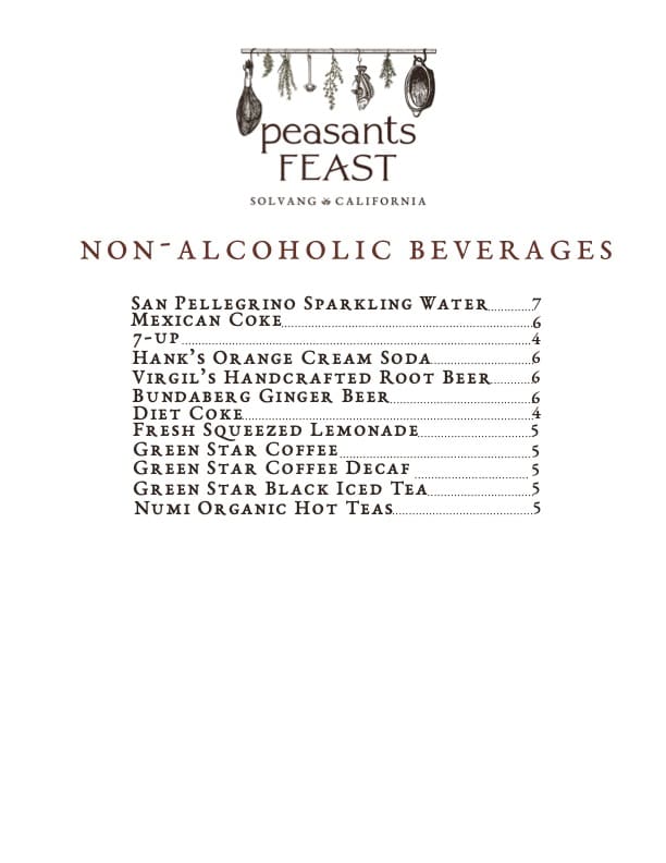 non alcoholic beverages<br />
