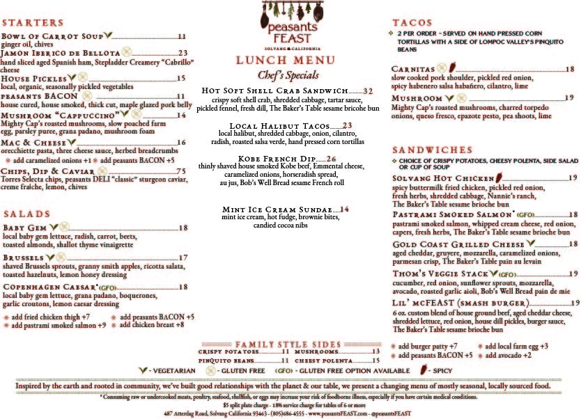 Take-out Menu